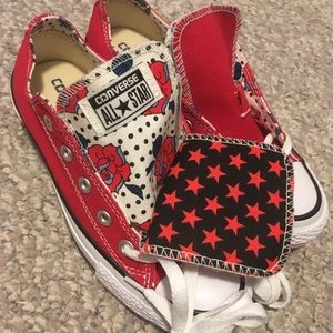 Custom Red Converse Women’s size 6.